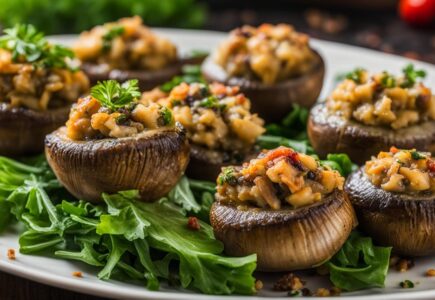 champignons farcis végétarien