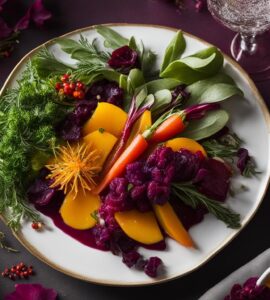 plat végétarien gastronomique noël