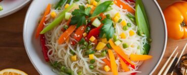 recette nouilles de riz végétarien
