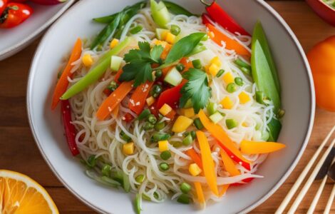 recette nouilles de riz végétarien