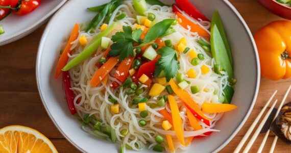 recette nouilles de riz végétarien